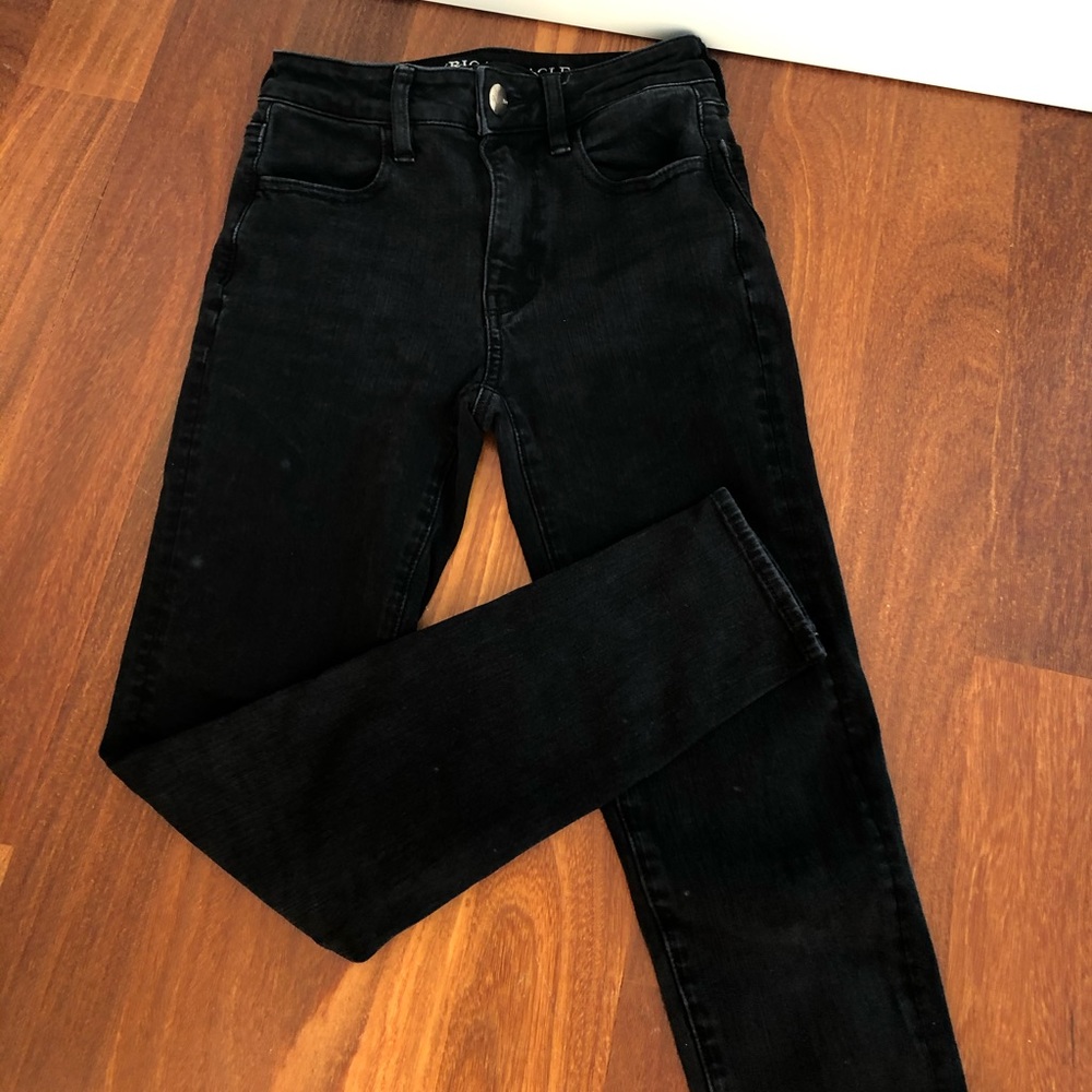 american eagle black jeans size 00